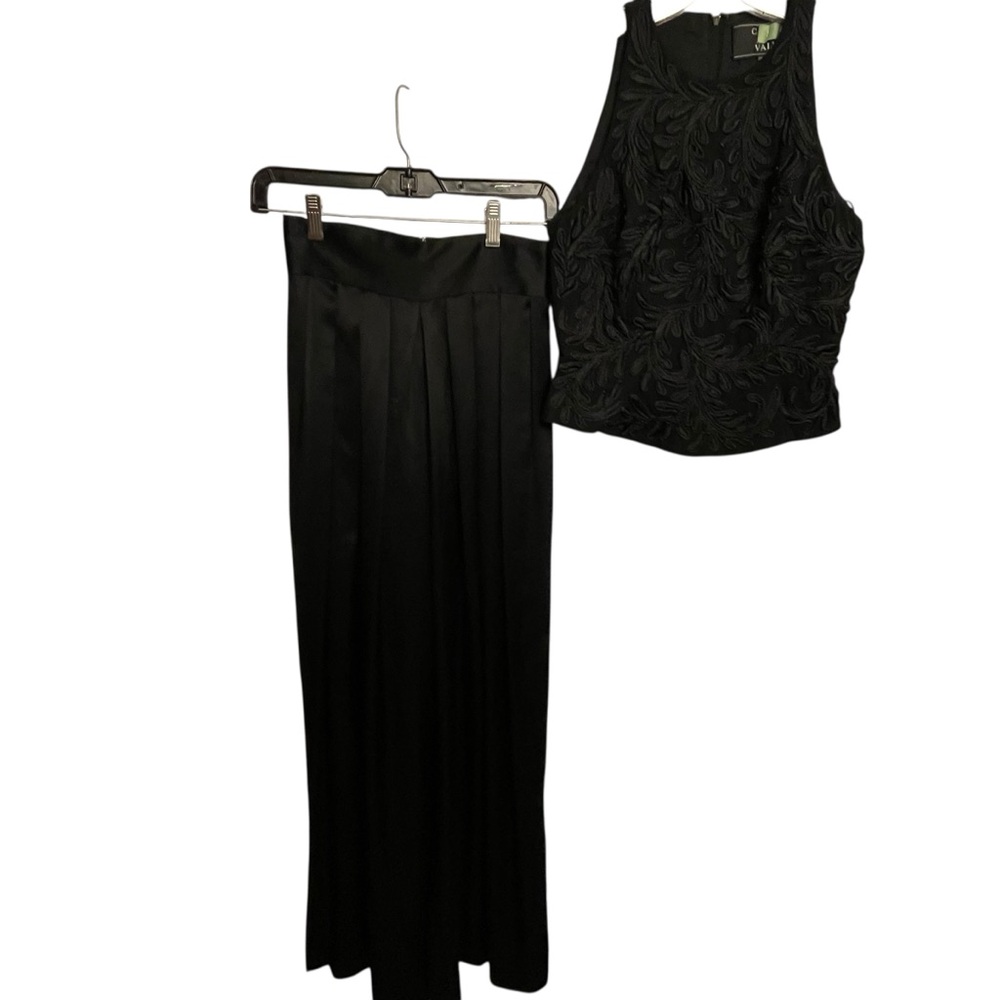 Carmen Marc Valvo Black Pants/top Set
